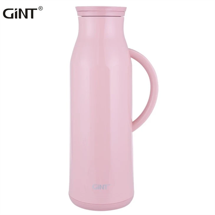 Classic Pink White Stainless Steel Vacuum Insulated Portable Outdoor Indoor Hot Water Flask